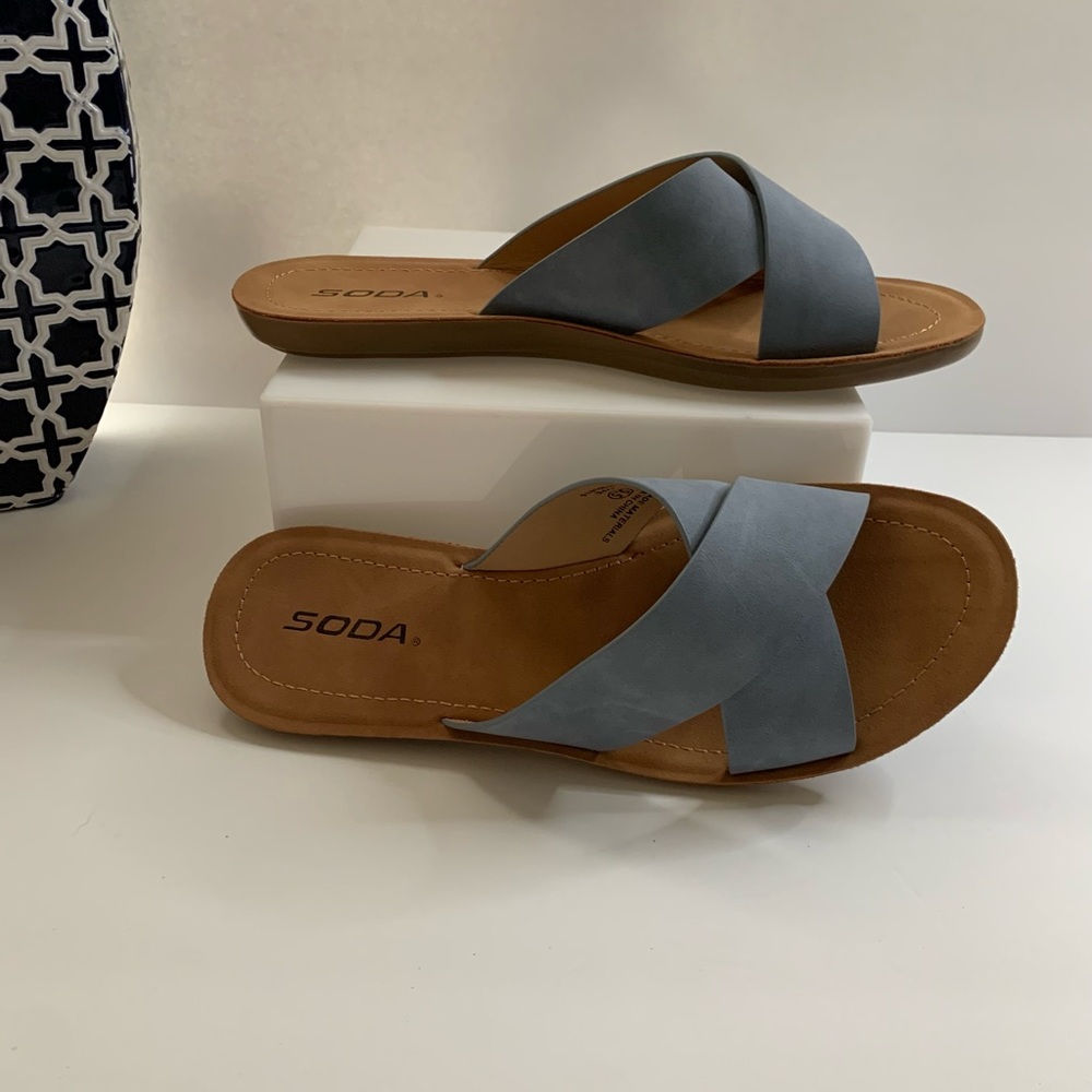 Soda Crossover Strapy Sandals 8.5,10 Blue color NWOT - Picture 5 of 9
